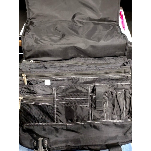 Reaction Kenneth Cole Black Messenger Bag Laptop Briefcase‎ - Picture 6 of 11